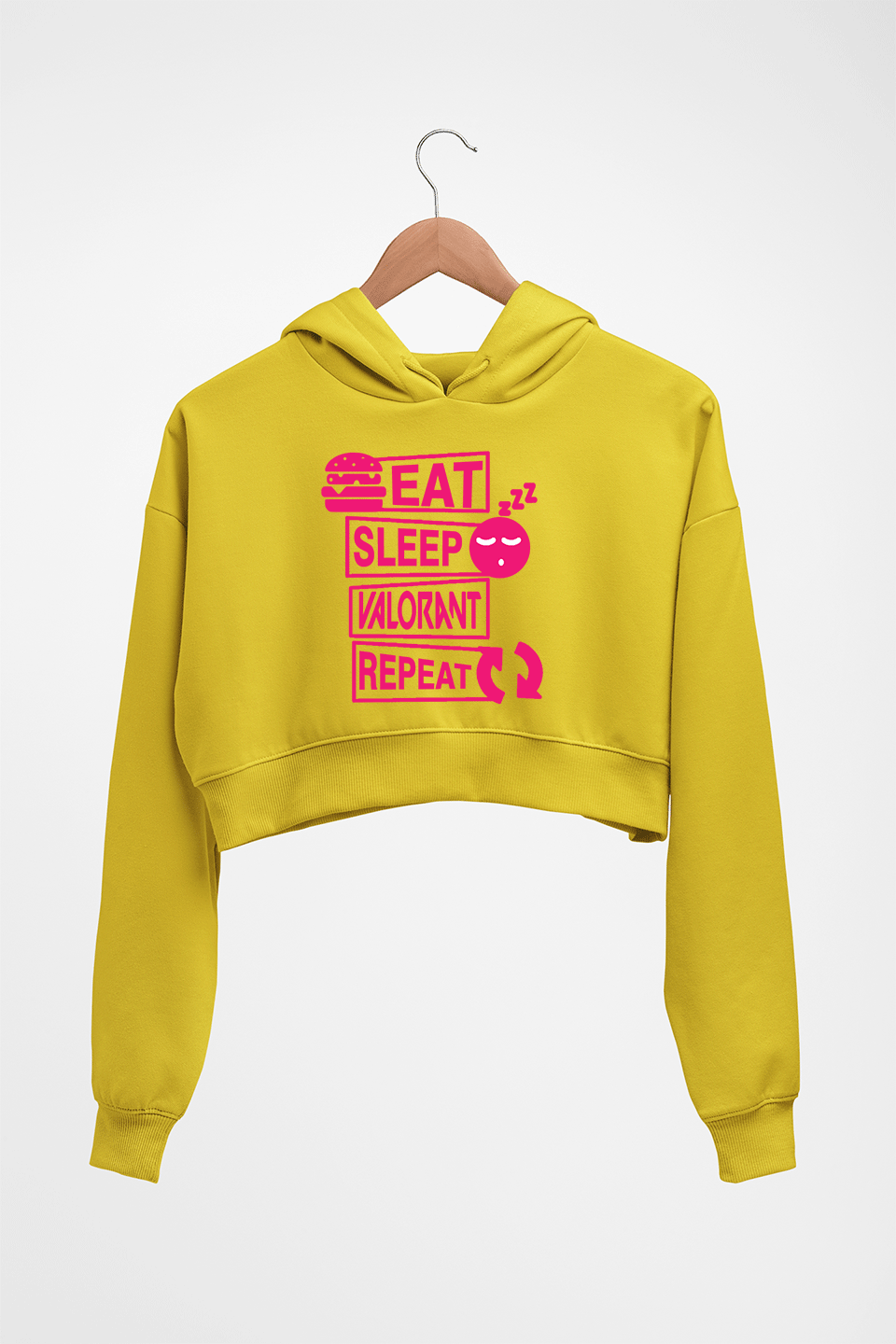 Valorant Crop HOODIE FOR WOMEN-Mustard Yellow-Ektarfa.online