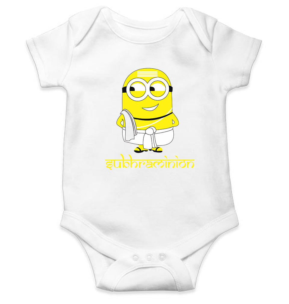 Minion Subhraminion Kids Romper For Baby Boy/Girl-0-5 Months(18 Inches)-White-Ektarfa.online