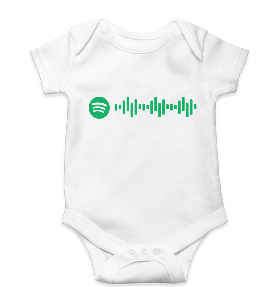 Spotify Kids Romper For Baby Boy/Girl-0-5 Months(18 Inches)-White-Ektarfa.online