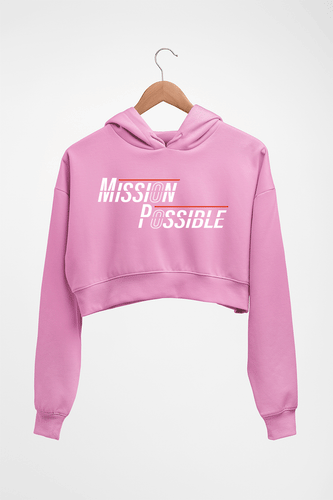 Mission Possible Crop HOODIE FOR WOMEN-Light Baby Pink-Ektarfa.online