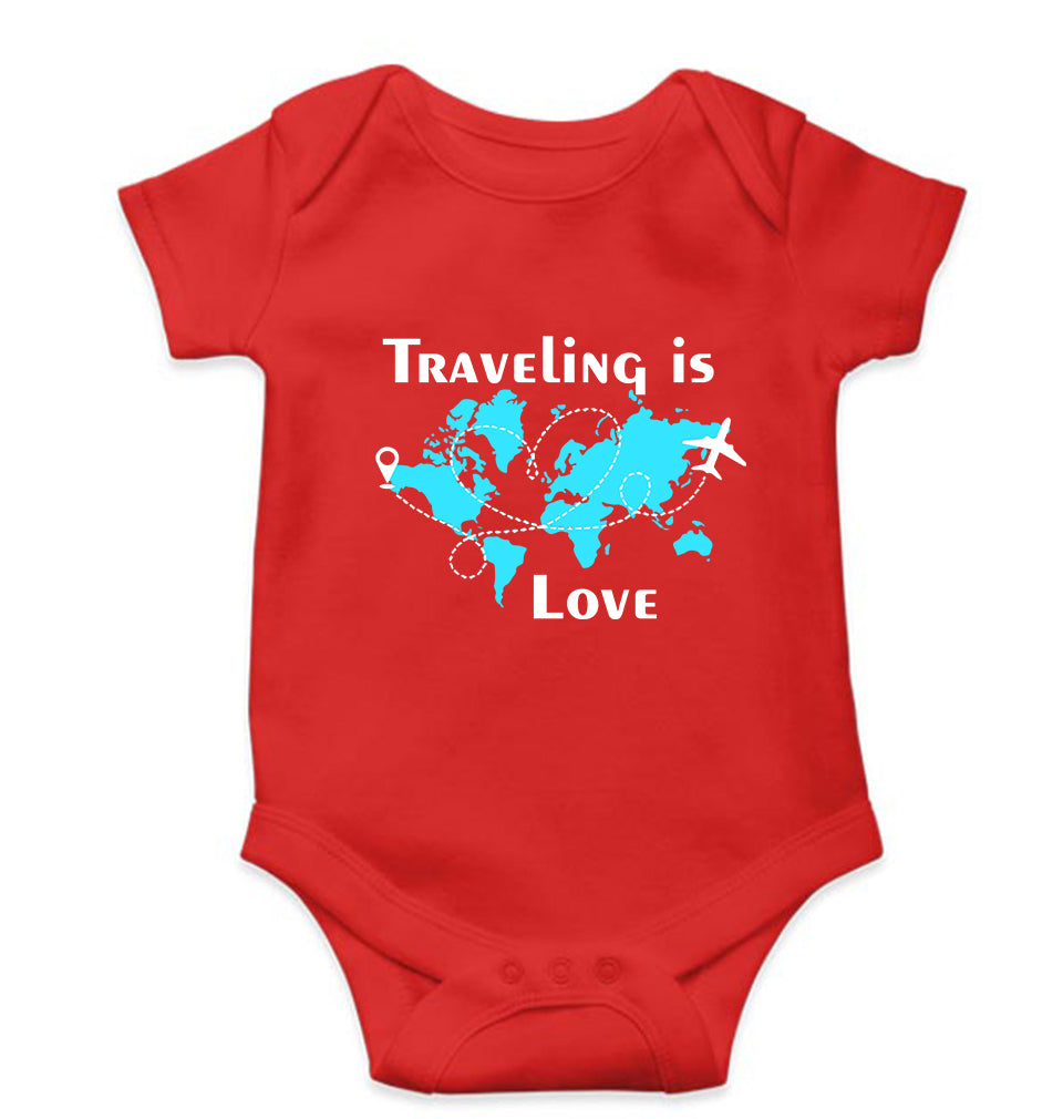 Traveling is Love Kids Romper For Baby Boy/Girl-0-5 Months(18 Inches)-RED-Ektarfa.online