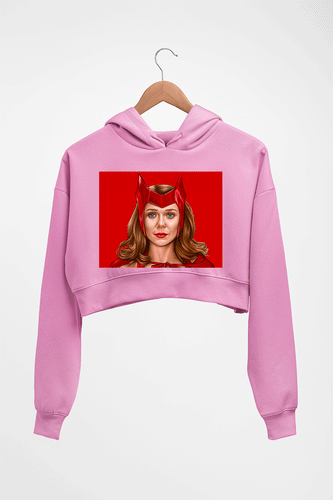 Scarlet Witch Wanda Crop HOODIE FOR WOMEN-Light Baby Pink-Ektarfa.online