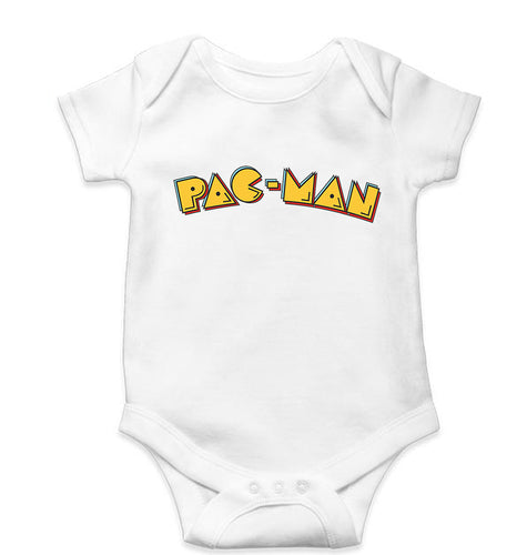 Pacman Kids Romper For Baby Boy/Girl-0-5 Months(18 Inches)-White-Ektarfa.online