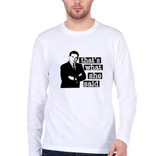 Load image into Gallery viewer, Michael Scott That&#39;s What She Said Full Sleeves T-Shirt for Men-White-Ektarfa.online
