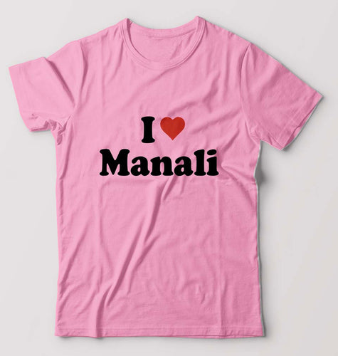 I Love Manali T-Shirt for Men-Light Baby Pink-Ektarfa.online