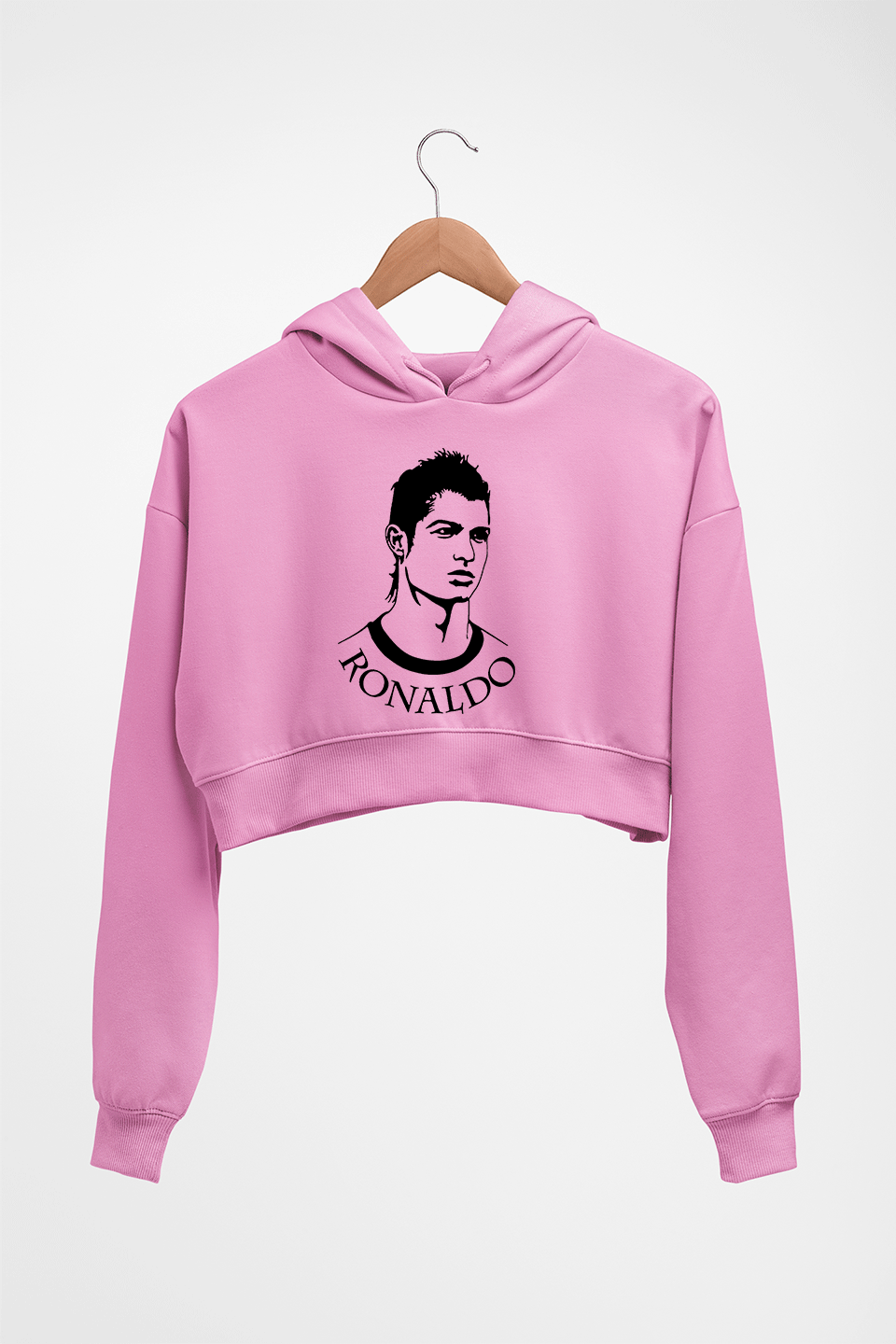 Cristiano Ronaldo CR7 Crop HOODIE FOR WOMEN-Light Baby Pink-Ektarfa.online