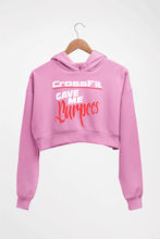 Load image into Gallery viewer, CrossFit Gym Burpees Crop HOODIE FOR WOMEN-Light Baby Pink-Ektarfa.online
