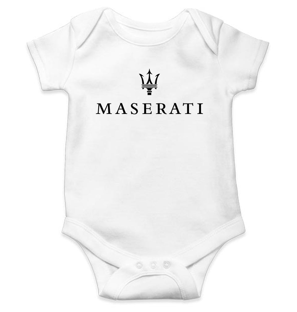 Maserati Kids Romper For Baby Boy/Girl-0-5 Months(18 Inches)-White-Ektarfa.online