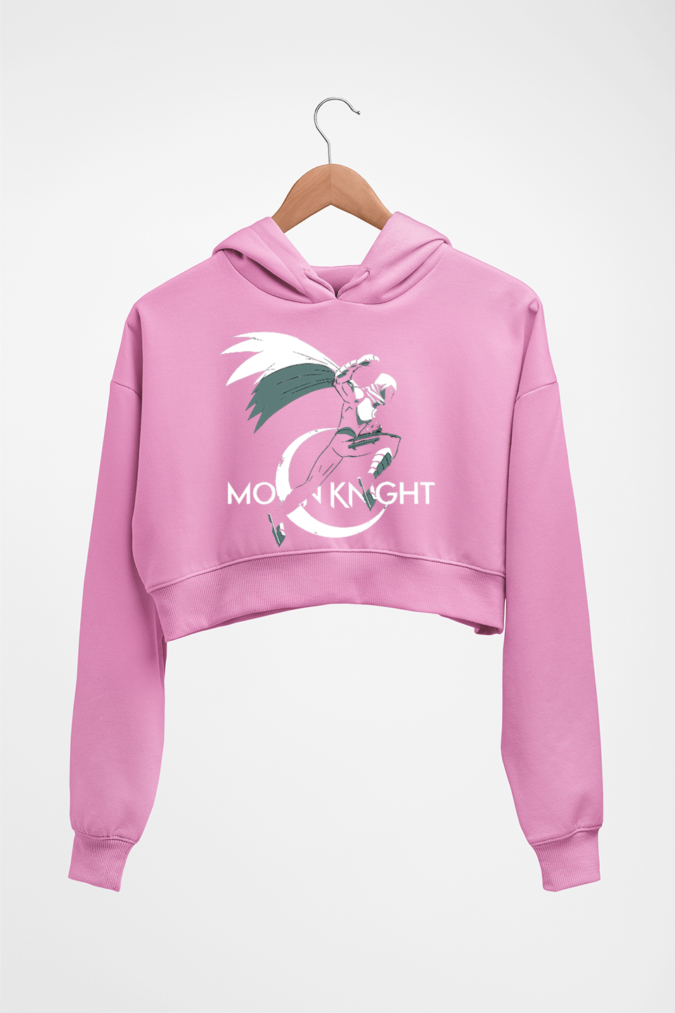 Moon Knight Crop HOODIE FOR WOMEN-Light baby pink-Ektarfa.online