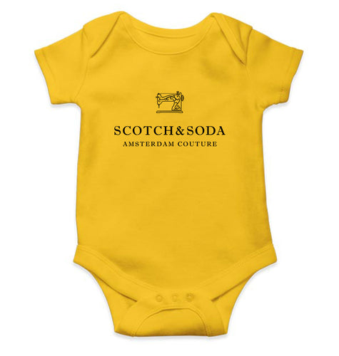 Scotch & Soda Kids Romper For Baby Boy/Girl-0-5 Months(18 Inches)-Yellow-Ektarfa.online