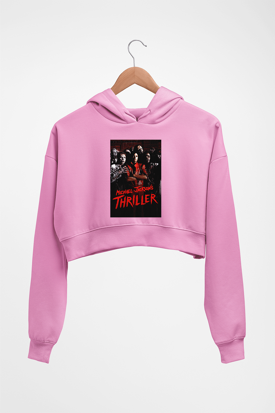 Thriller Crop HOODIE FOR WOMEN-Light Baby Pink-Ektarfa.online