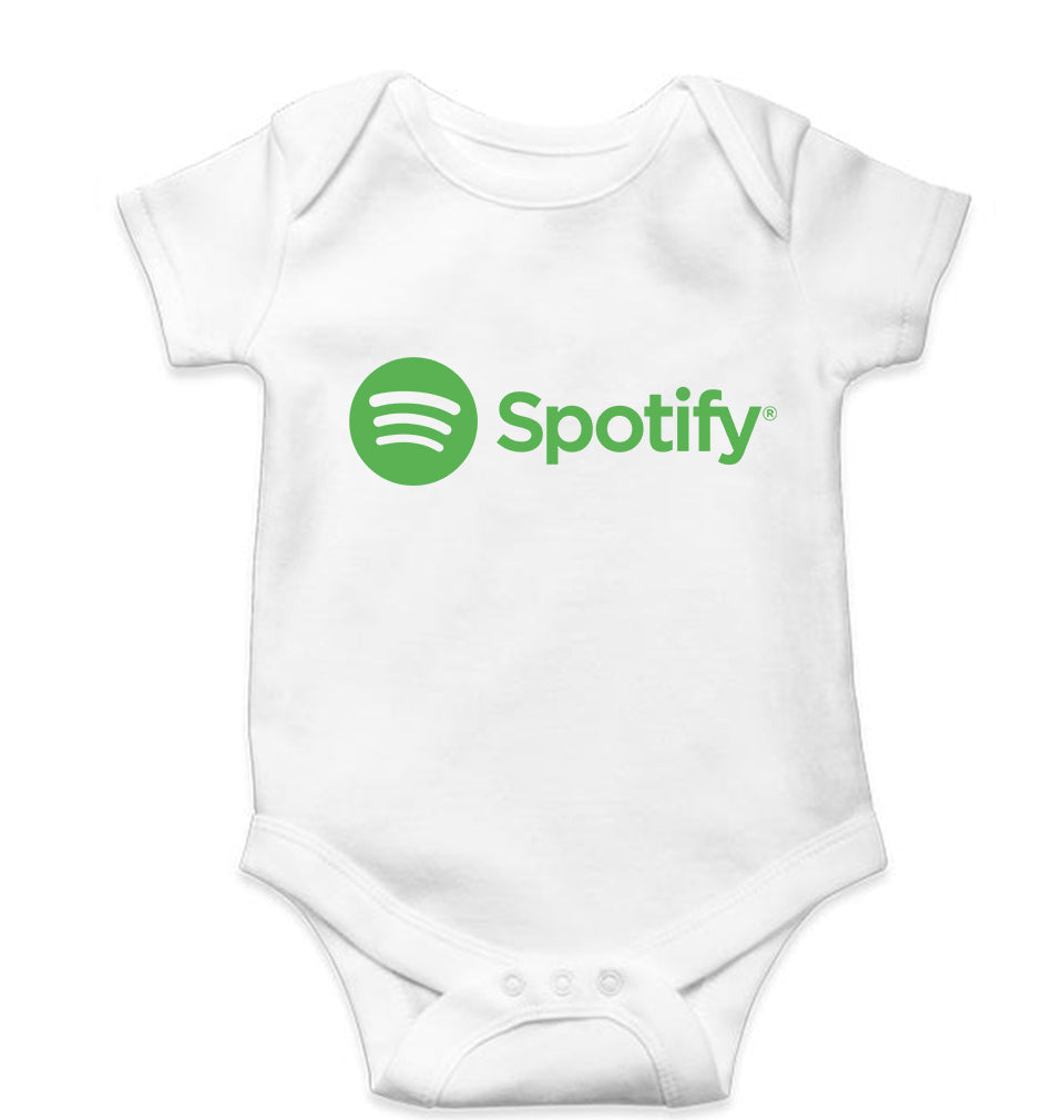 Spotify Kids Romper For Baby Boy/Girl-0-5 Months(18 Inches)-White-Ektarfa.online