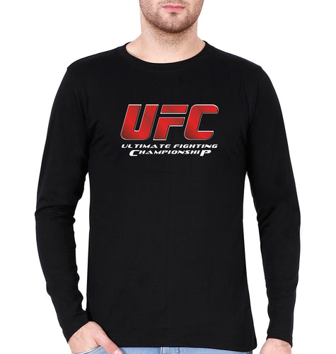 UFC Full Sleeves T-Shirt for Men-Black-Ektarfa.online