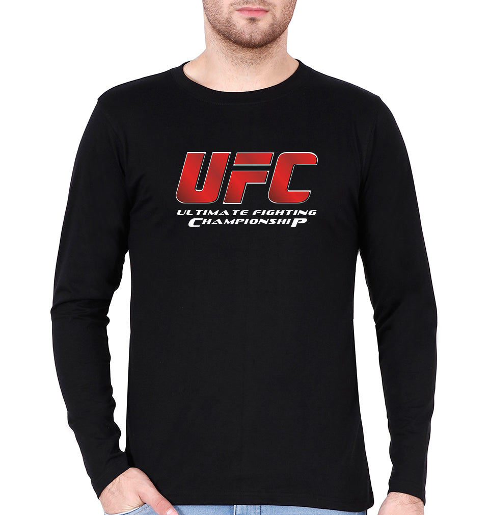 UFC Full Sleeves T-Shirt for Men-Black-Ektarfa.online