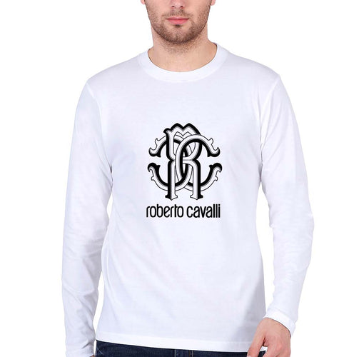 Roberto Cavalli Full Sleeves T-Shirt for Men-White-Ektarfa.online