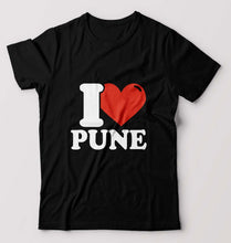 Load image into Gallery viewer, I Love Pune T-Shirt for Men-S(38 Inches)-Black-Ektarfa.online
