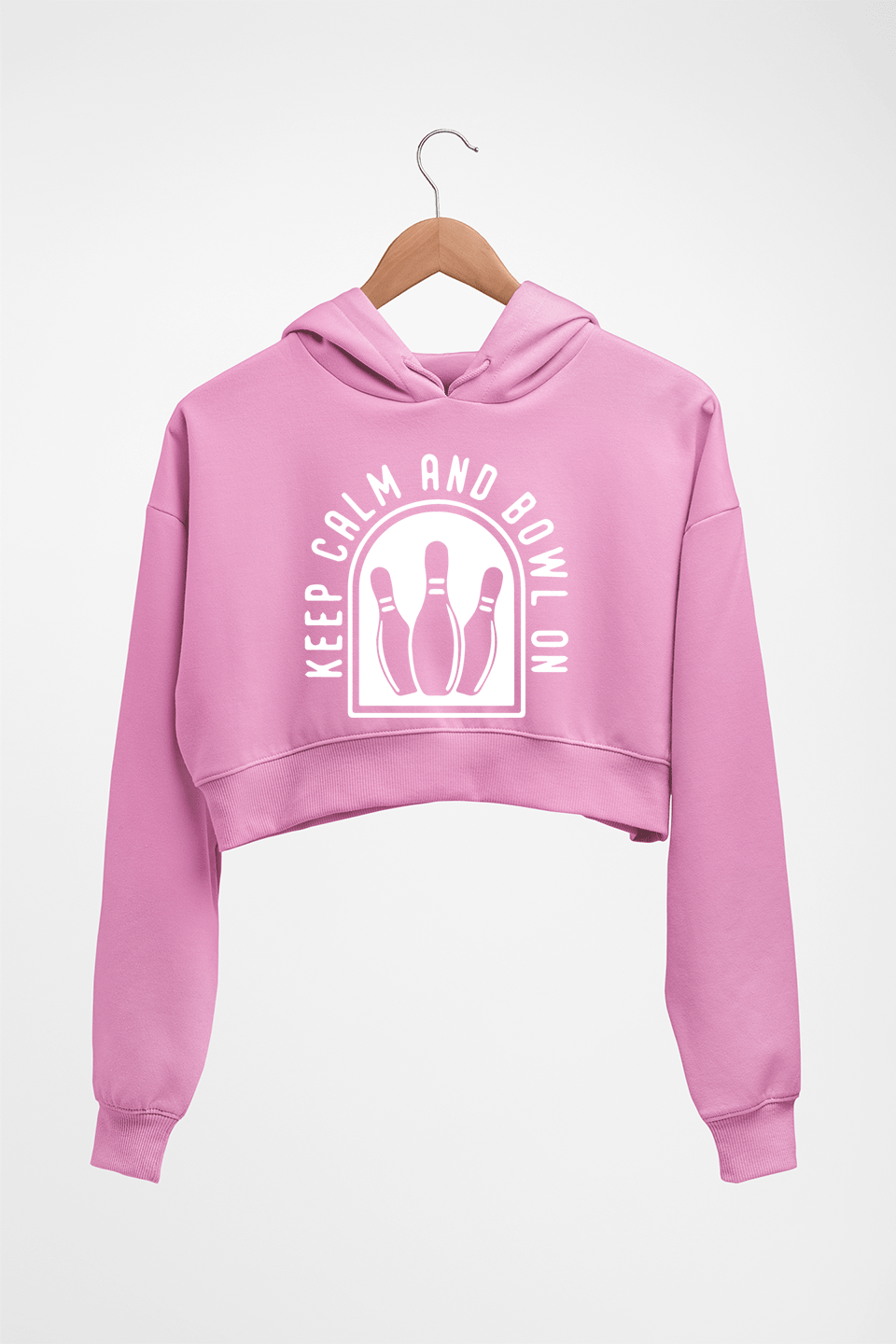 Bowling Crop HOODIE FOR WOMEN-Light Baby Pink-Ektarfa.online