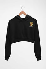 Load image into Gallery viewer, Porsche Pocket Logo Crop HOODIE FOR WOMEN-Black-Ektarfa.online
