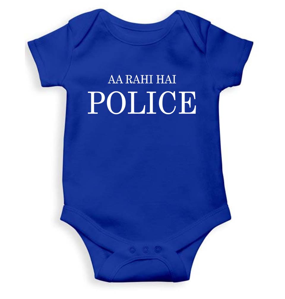 AA Rahi Hai Police Kids Romper For Baby Boy/Girl-0-5 Months(18 Inches)-Royal Blue-Ektarfa.online