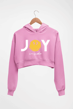 Load image into Gallery viewer, Joy Emoji Crop HOODIE FOR WOMEN-Light Baby Pink-Ektarfa.online
