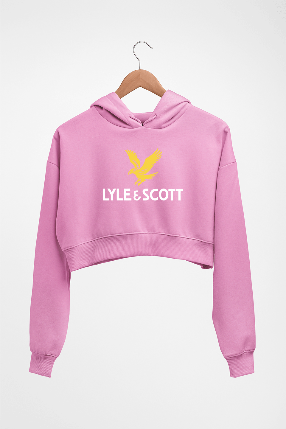 Lyle & Scott Crop HOODIE FOR WOMEN-Light Baby Pink-Ektarfa.online