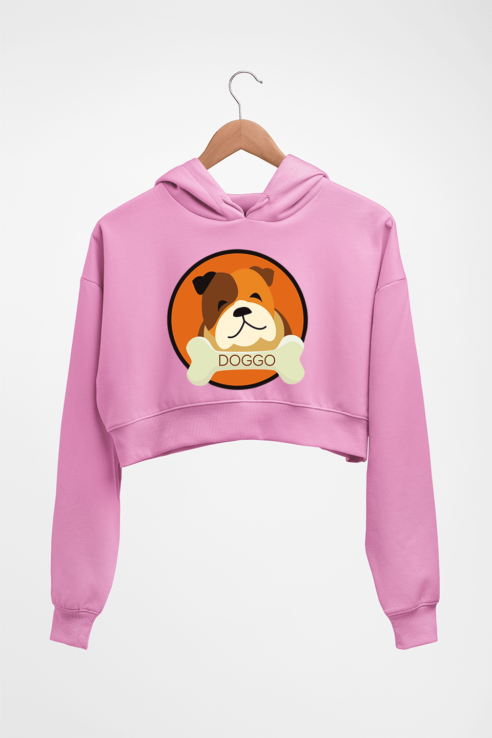 Dog Crop HOODIE FOR WOMEN-Light Baby Pink-Ektarfa.online