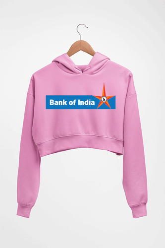 Bank of India Crop HOODIE FOR WOMEN-Light Baby Pink-Ektarfa.online