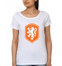 Load image into Gallery viewer, Netherlands Football T-Shirt for Women-White-Ektarfa.online
