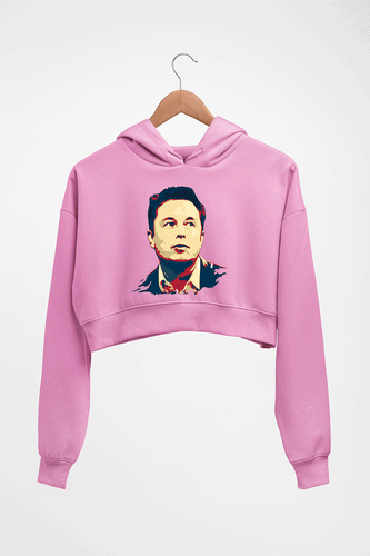 Elon Musk Crop HOODIE FOR WOMEN-Light Baby Pink-Ektarfa.online