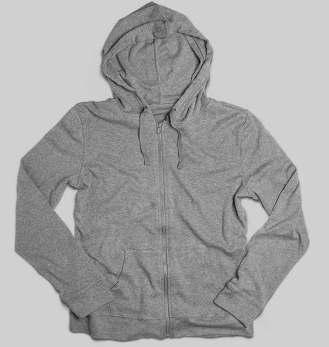 Plain Grey UNISEX ZIPPER HOODIE FOR MEN/WOMEN-ektarfa.com