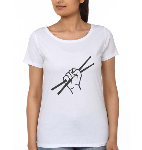 Drummer T-Shirt for Women-White-Ektarfa.online
