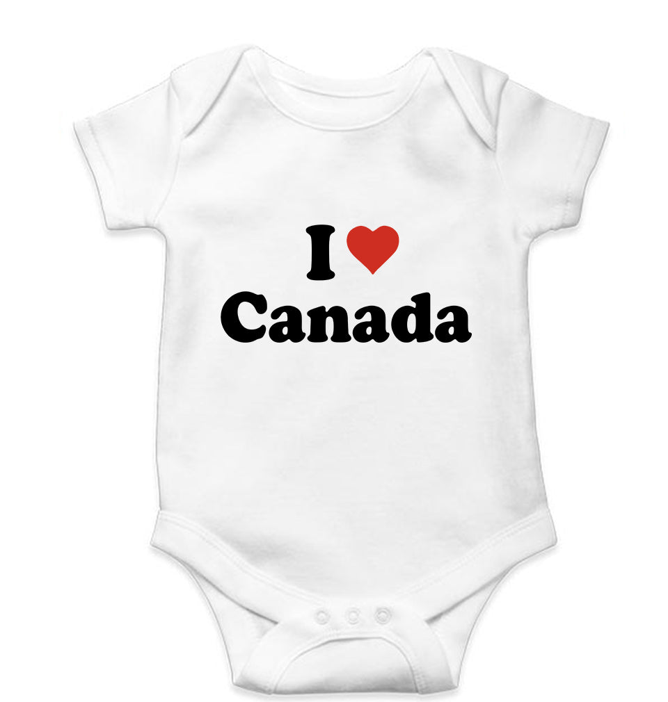 I Love Canada Kids Romper For Baby Boy/Girl-0-5 Months(18 Inches)-White-Ektarfa.online