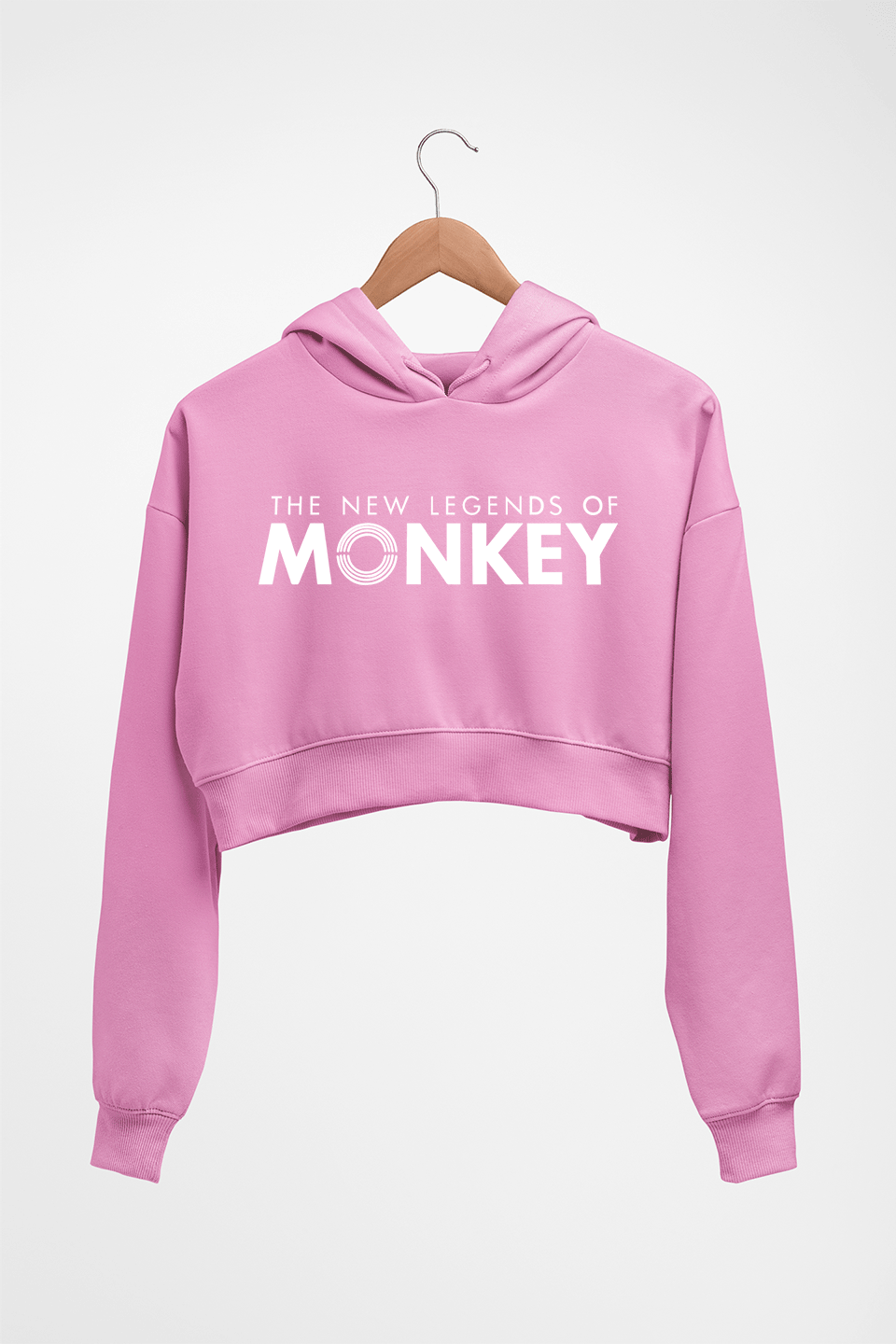 The New Legends of Monkey Crop HOODIE FOR WOMEN-Light Baby Pink-Ektarfa.online