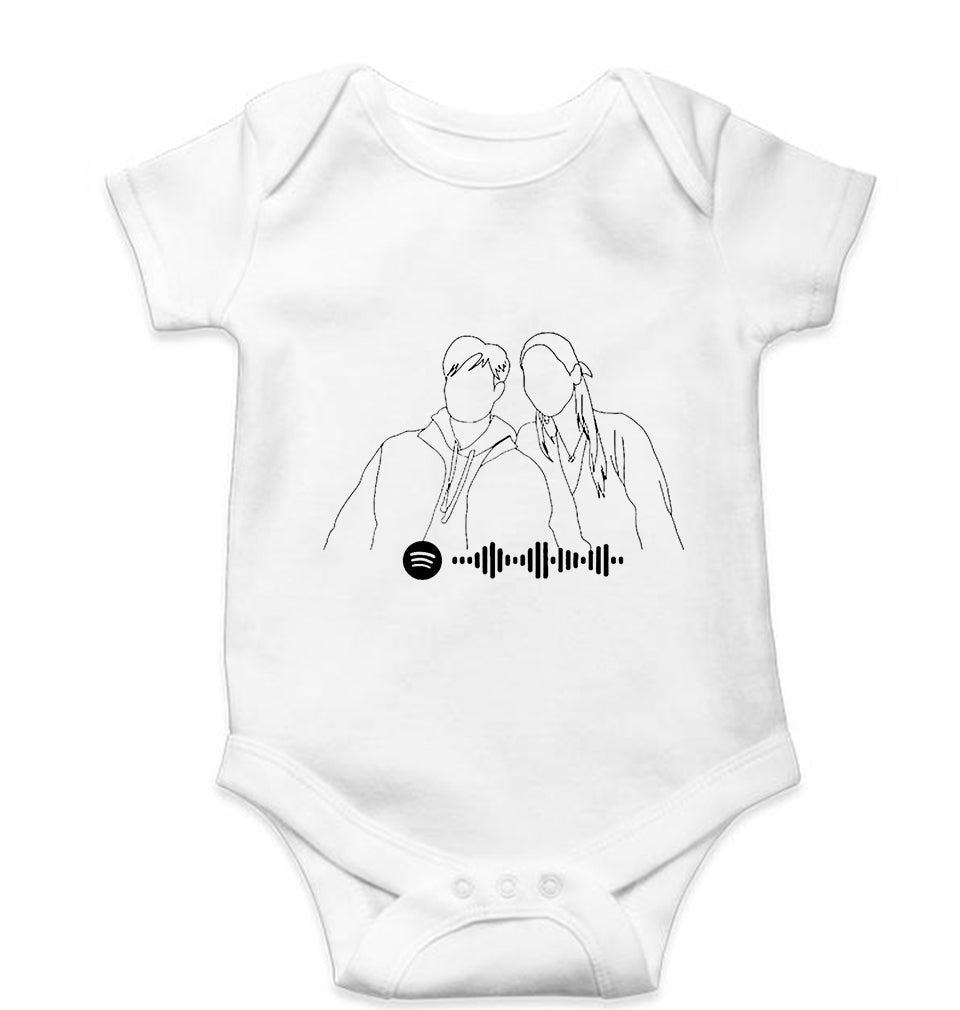 Spotify Kids Romper For Baby Boy/Girl-0-5 Months(18 Inches)-White-Ektarfa.online