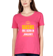 Load image into Gallery viewer, Queens Are Born In January T-Shirt for Women-Pink-Ektarfa.online
