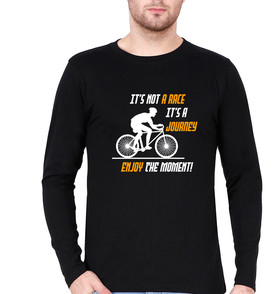 Cycling Full Sleeves T-Shirt for Men-Black-Ektarfa.online