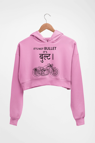 Royal Enfield Bullet Crop HOODIE FOR WOMEN-Light Baby Pink-Ektarfa.online