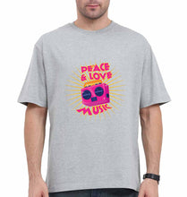 Load image into Gallery viewer, Psychedelic Music Peace Love Oversized T-Shirt for Men-Grey-Ektarfa.online

