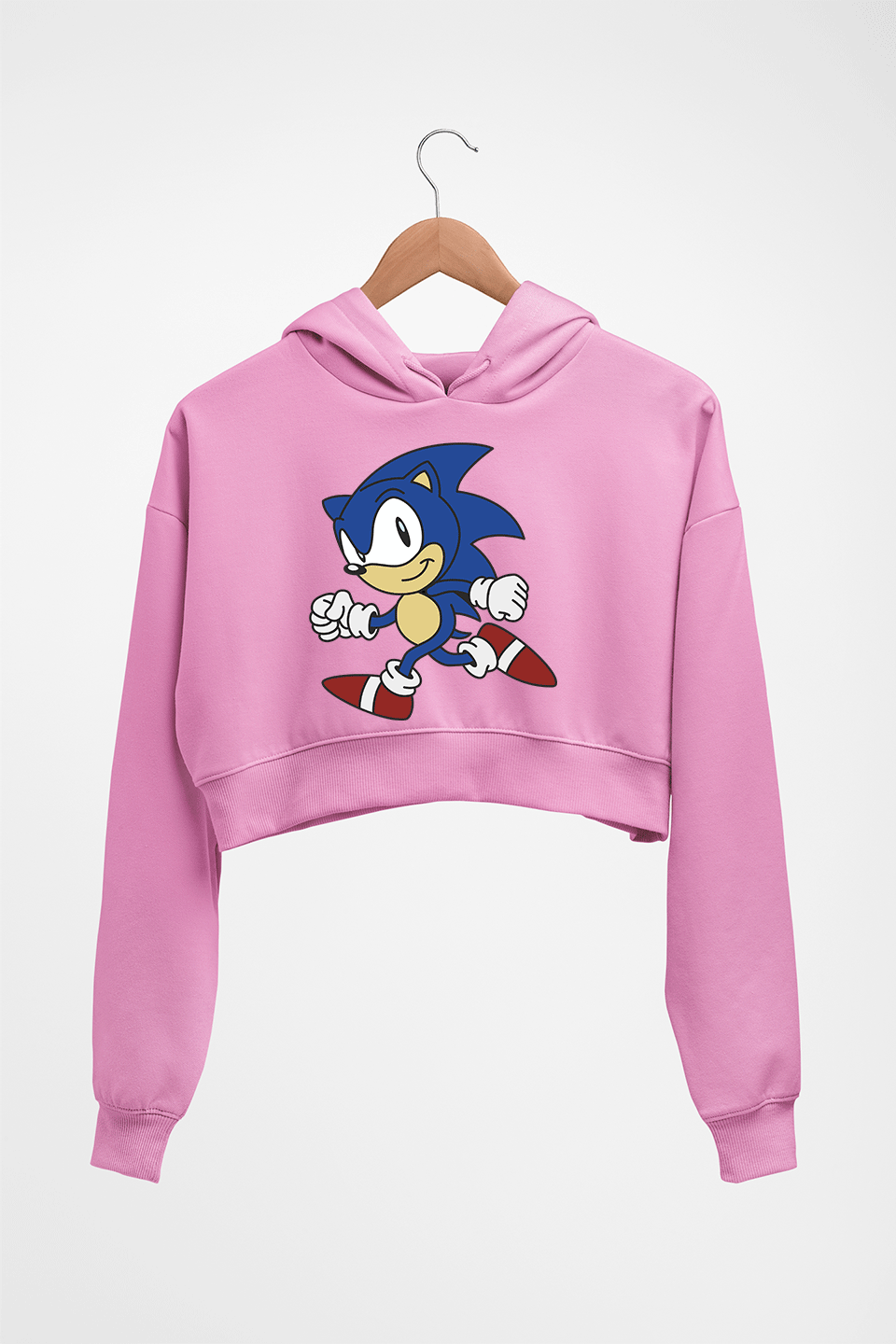 Sonic Crop HOODIE FOR WOMEN-Light Baby Pink-Ektarfa.online