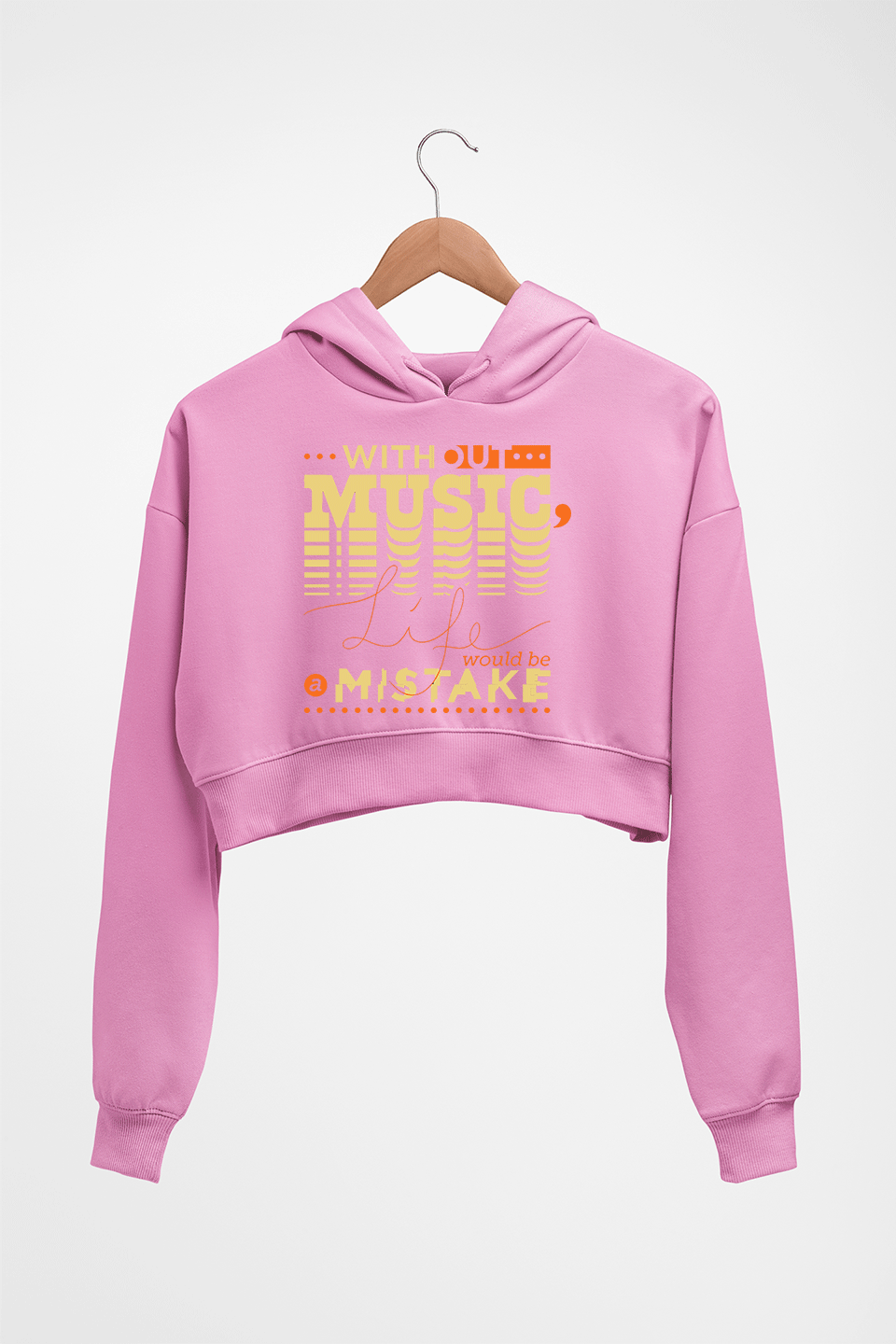 Music Crop HOODIE FOR WOMEN-Light Baby Pink-Ektarfa.online