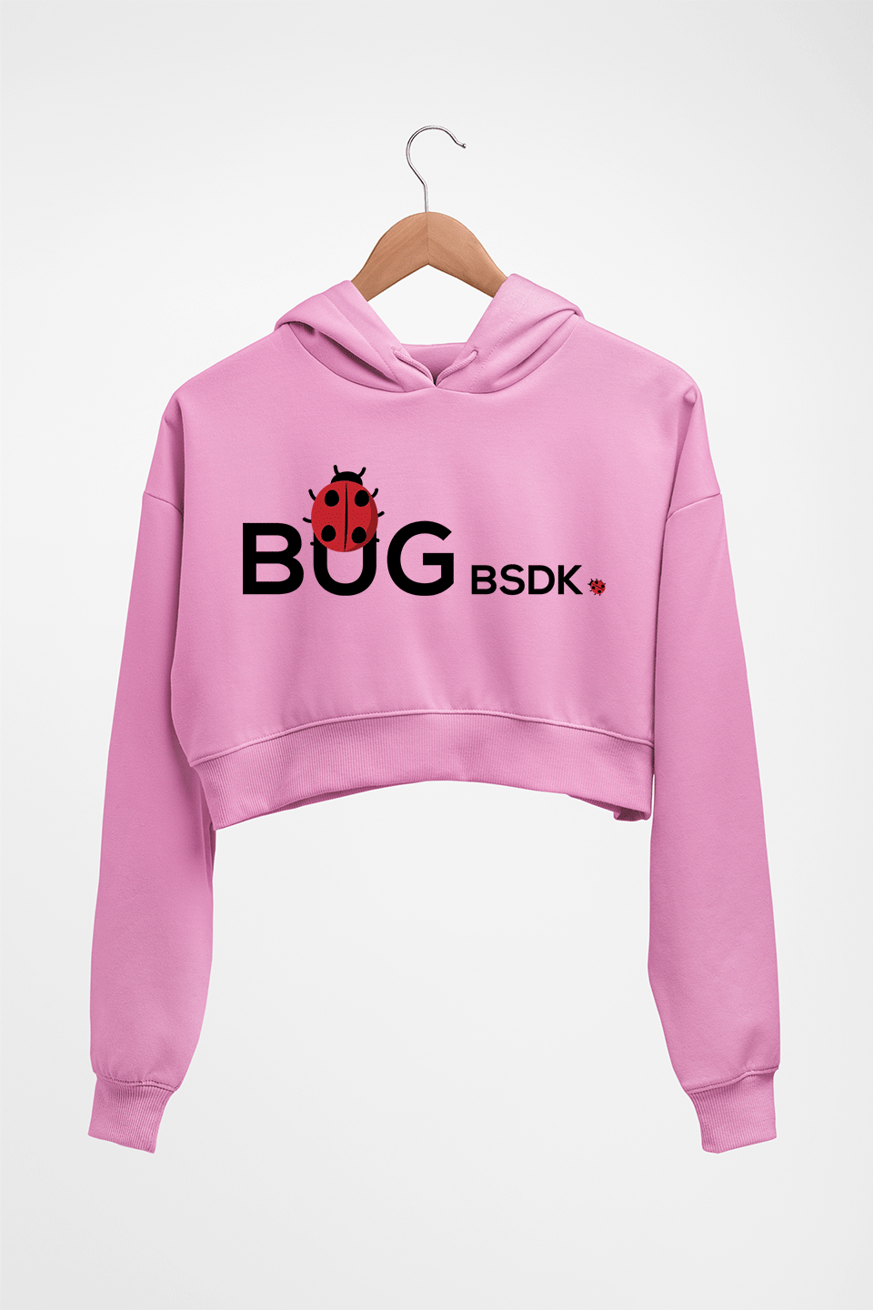 Bug Bsdk Crop HOODIE FOR WOMEN-Light Baby Pink-Ektarfa.online
