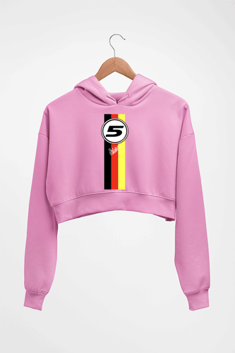 Sebastian Vettel F1 Crop HOODIE FOR WOMEN-Light Baby Pink-Ektarfa.online