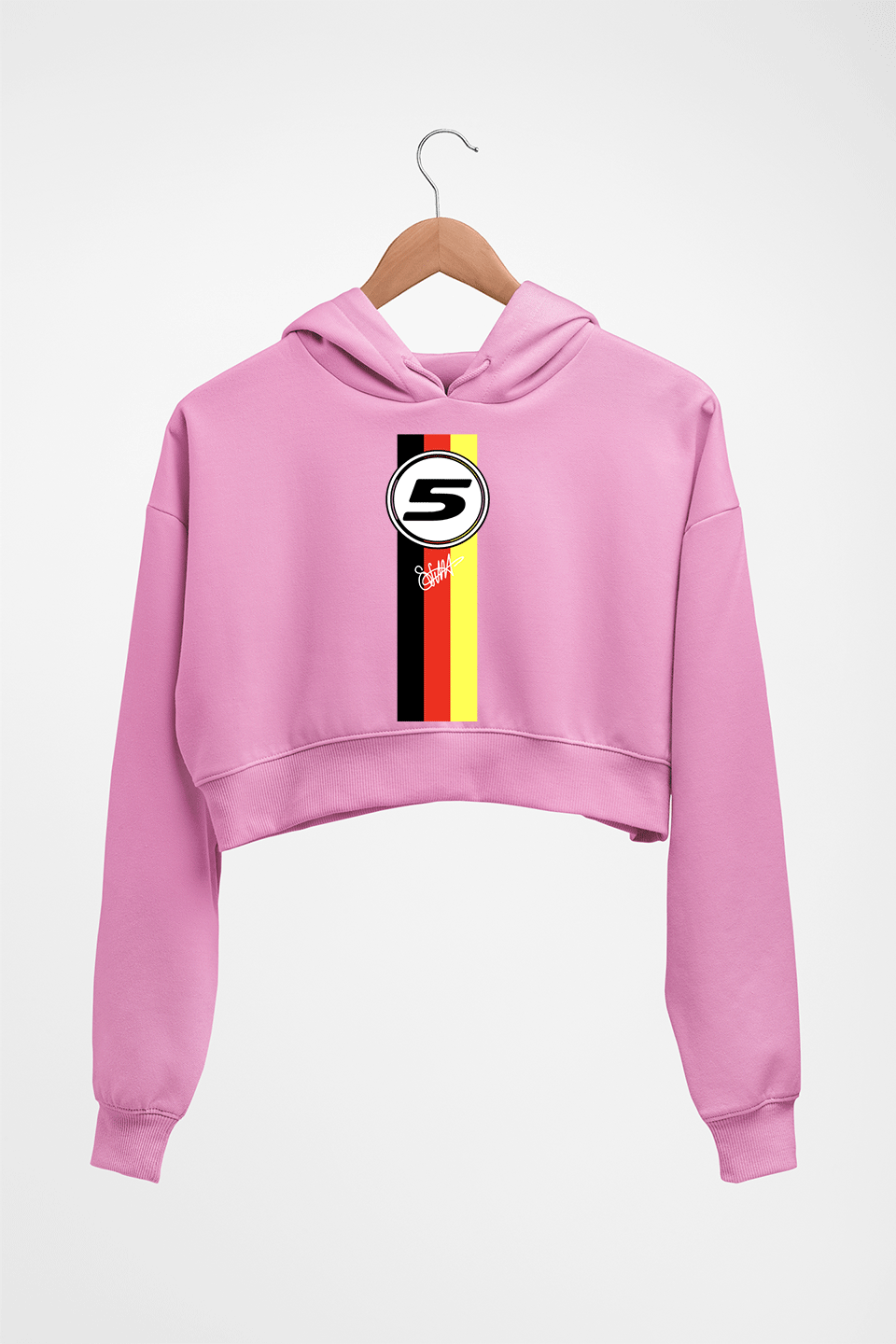 Sebastian Vettel F1 Crop HOODIE FOR WOMEN-Light Baby Pink-Ektarfa.online