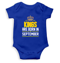 Load image into Gallery viewer, Kings Are Born In September Kids Romper For Baby Boy/Girl-0-5 Months(18 Inches)-Royal Blue-Ektarfa.online
