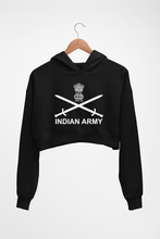 Load image into Gallery viewer, Indian Army Crop HOODIE FOR WOMEN-Black-Ektarfa.online
