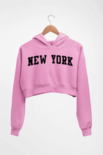 Load image into Gallery viewer, New York Crop HOODIE FOR WOMEN-Light Baby Pink-Ektarfa.online
