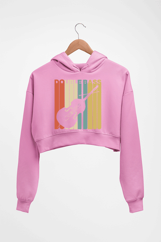 Double Bass Violin Crop HOODIE FOR WOMEN-Light Baby Pink-Ektarfa.online