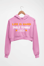 Load image into Gallery viewer, Table Tennis (TT) Crop HOODIE FOR WOMEN-Light Baby Pink-Ektarfa.online
