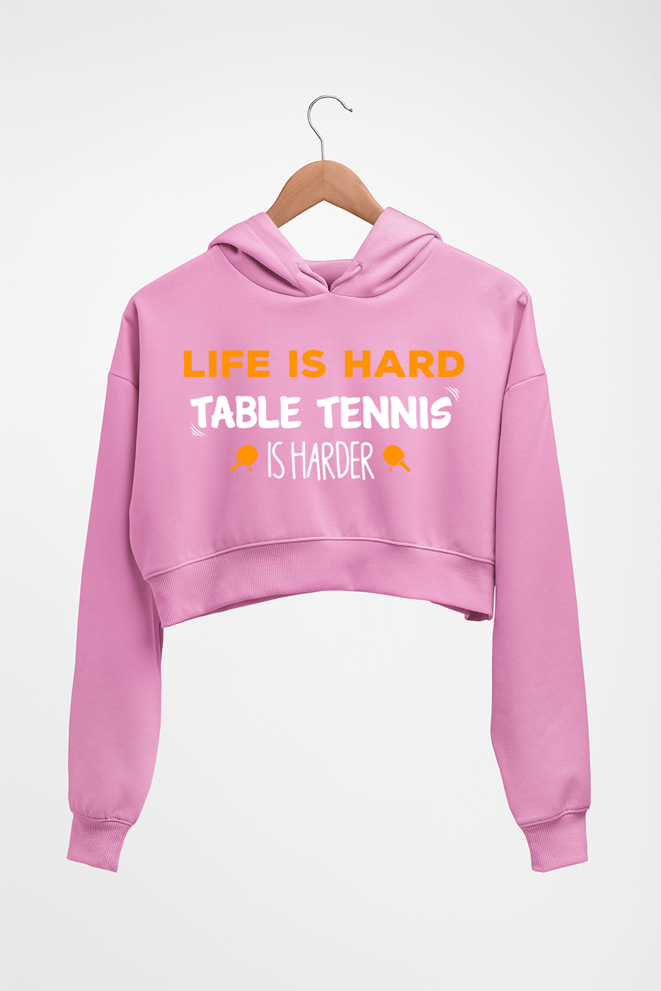 Table Tennis (TT) Crop HOODIE FOR WOMEN-Light Baby Pink-Ektarfa.online