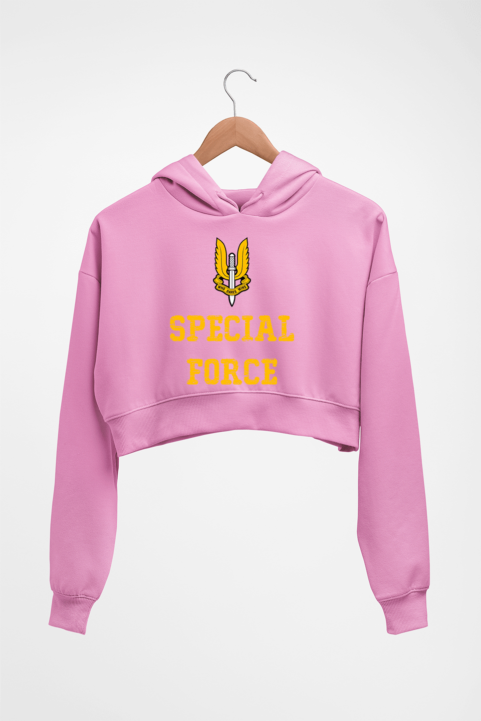 Special Force Crop HOODIE FOR WOMEN-Light Baby Pink-Ektarfa.online